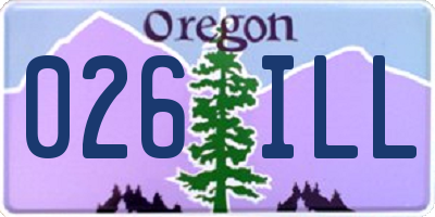 OR license plate 026ILL