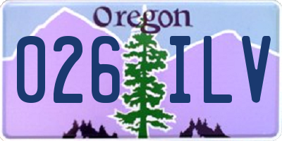 OR license plate 026ILV