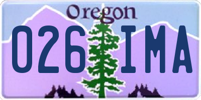 OR license plate 026IMA