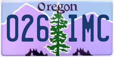OR license plate 026IMC