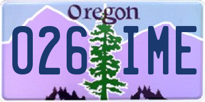 OR license plate 026IME