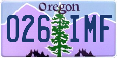 OR license plate 026IMF