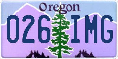 OR license plate 026IMG