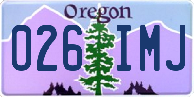 OR license plate 026IMJ