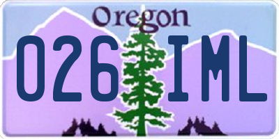 OR license plate 026IML