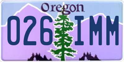 OR license plate 026IMM