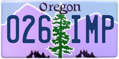 OR license plate 026IMP