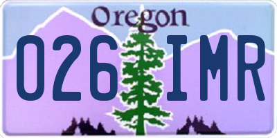 OR license plate 026IMR