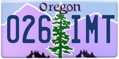 OR license plate 026IMT
