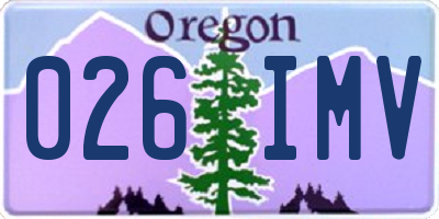 OR license plate 026IMV