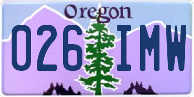 OR license plate 026IMW