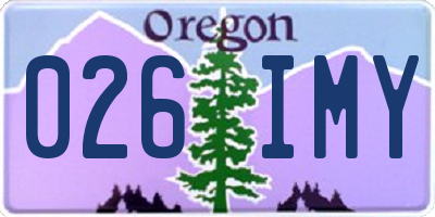 OR license plate 026IMY