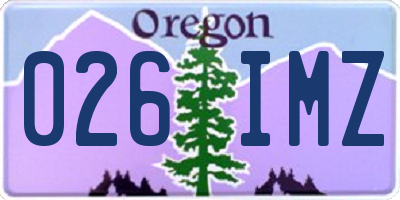 OR license plate 026IMZ