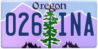 OR license plate 026INA