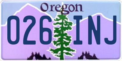 OR license plate 026INJ