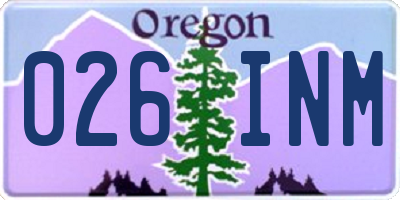 OR license plate 026INM
