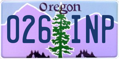 OR license plate 026INP
