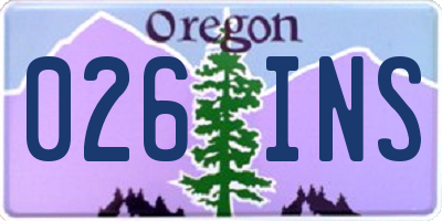 OR license plate 026INS
