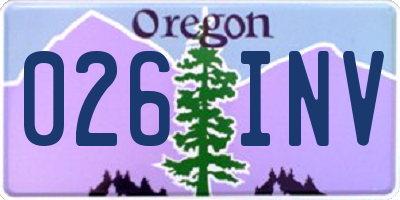 OR license plate 026INV