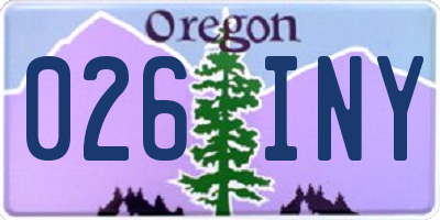 OR license plate 026INY