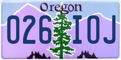 OR license plate 026IOJ