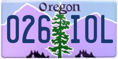 OR license plate 026IOL