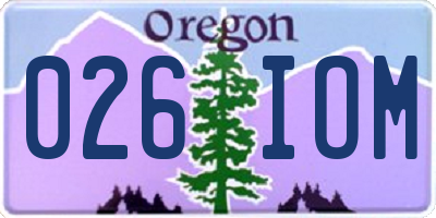 OR license plate 026IOM