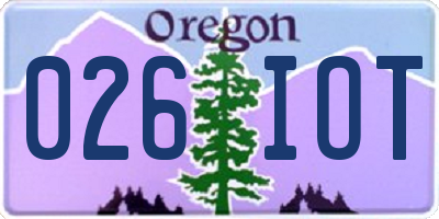 OR license plate 026IOT