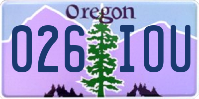 OR license plate 026IOU