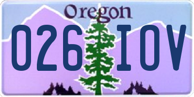 OR license plate 026IOV