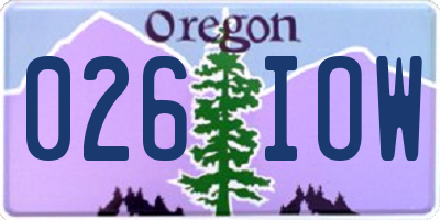 OR license plate 026IOW