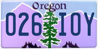 OR license plate 026IOY