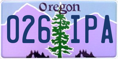 OR license plate 026IPA