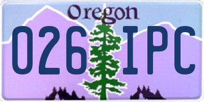 OR license plate 026IPC