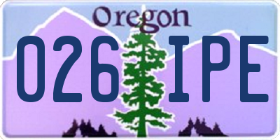 OR license plate 026IPE