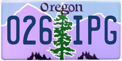 OR license plate 026IPG