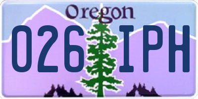 OR license plate 026IPH