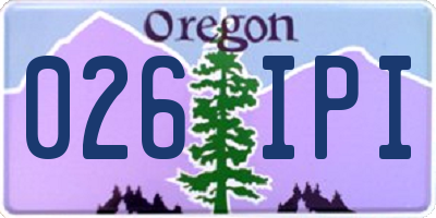 OR license plate 026IPI