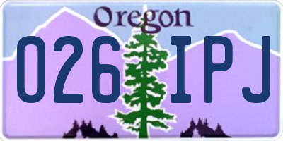 OR license plate 026IPJ
