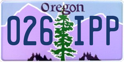 OR license plate 026IPP