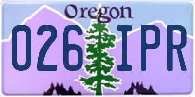 OR license plate 026IPR