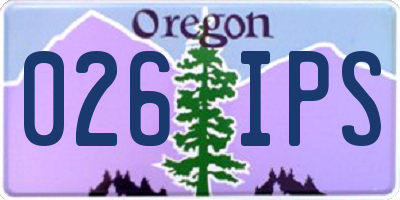 OR license plate 026IPS