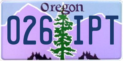 OR license plate 026IPT