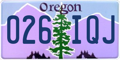 OR license plate 026IQJ