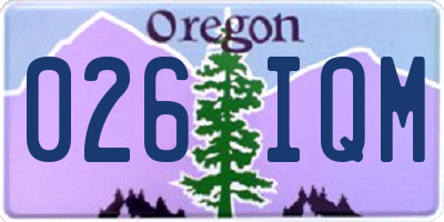 OR license plate 026IQM