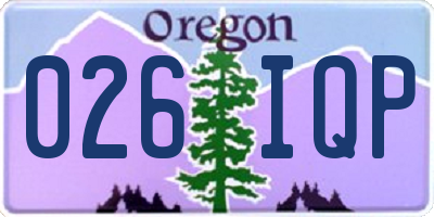 OR license plate 026IQP