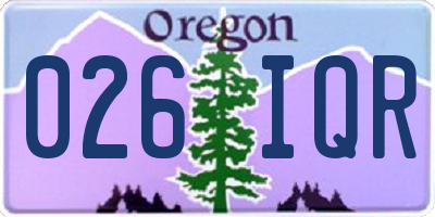 OR license plate 026IQR