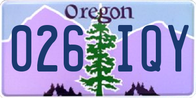 OR license plate 026IQY