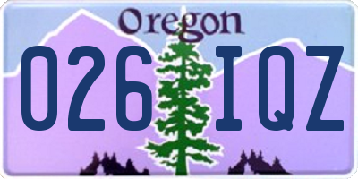 OR license plate 026IQZ
