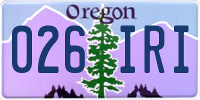 OR license plate 026IRI